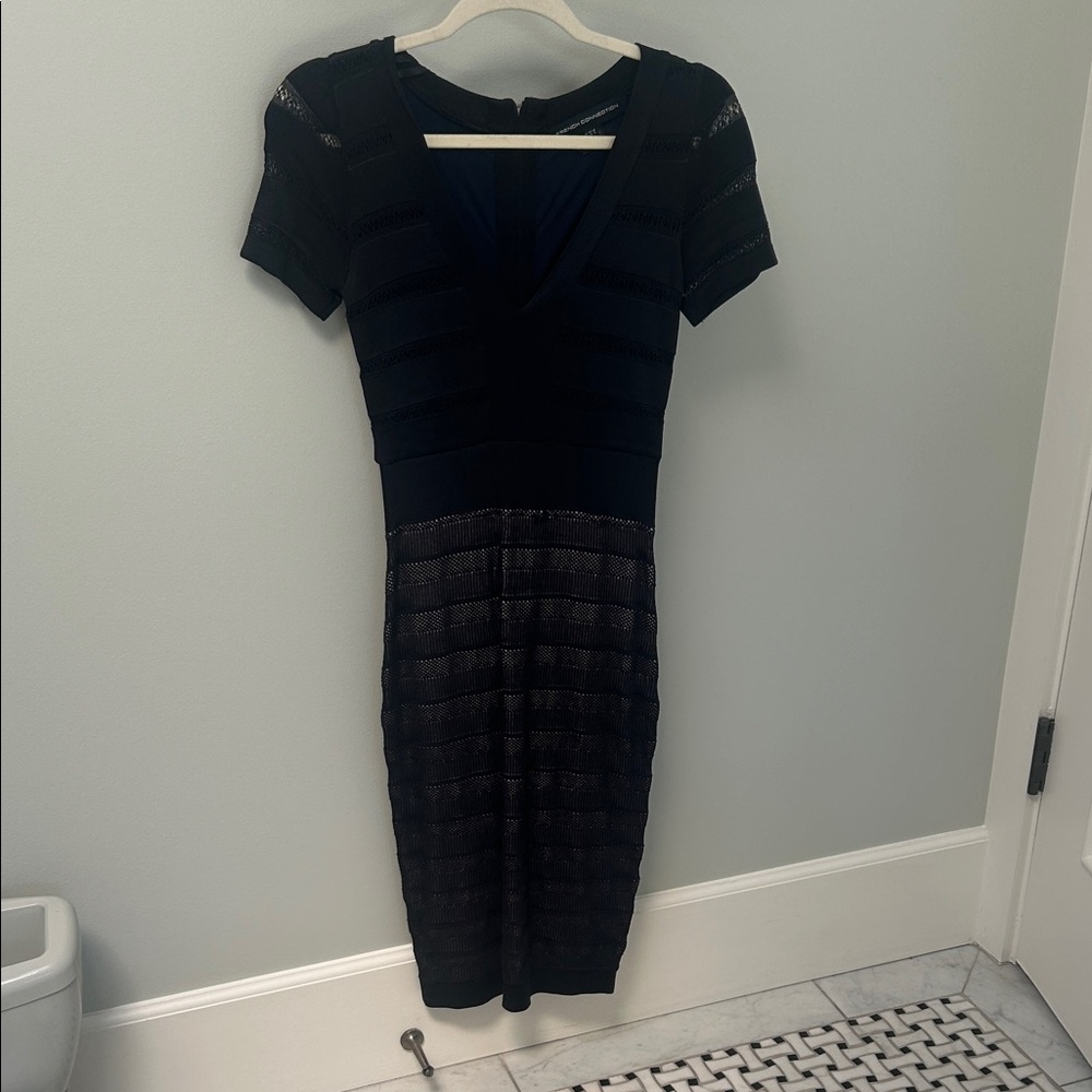 French Connection Black Midi Dress